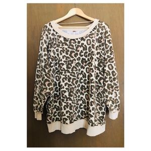 Free People  cheetah sweatshirt
